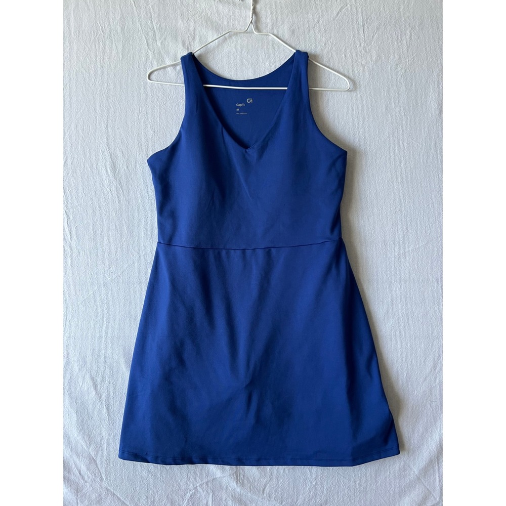 GapFit Women Blue Power Exercise Dress Built-in Shorts & Bra Medium GOLF TENNIS